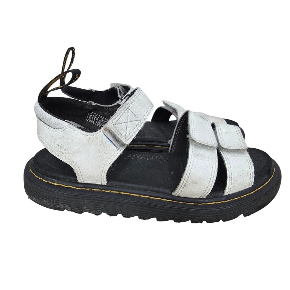 Dr. Martens Sandals Womens 5 White Leather  Klaire J Strappy Hook Loop Comfort